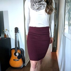 Burgundy pencil skirt